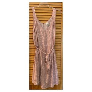 Pink and white polka dot sleeveless dress size M